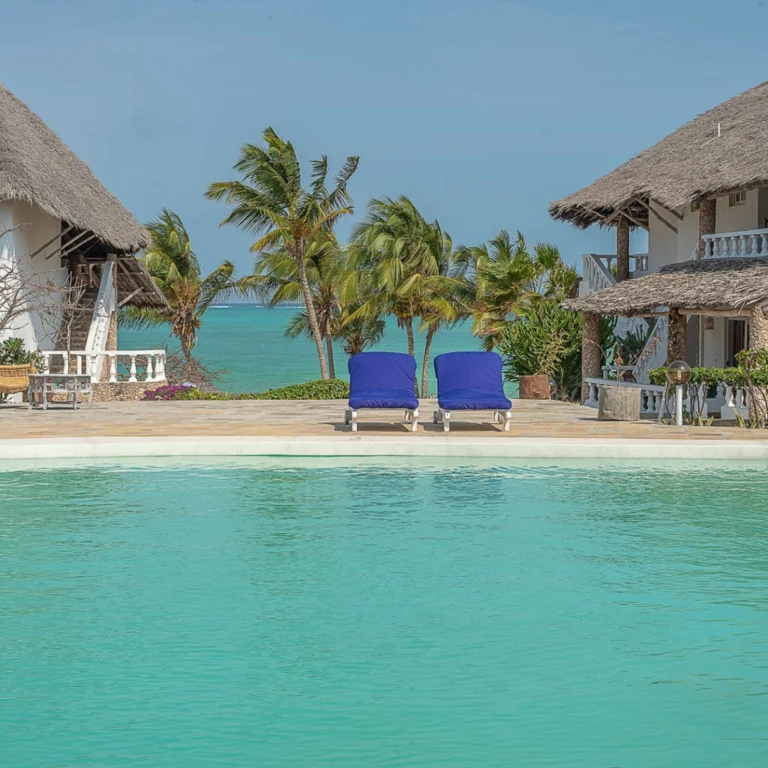 Pool with a sea view at Jacaranda Watamu